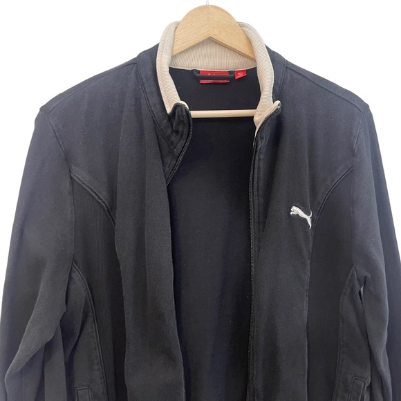 Puma Men’s Mock Neck Full Zip Sweatshirt with Elastic Panels and Pockets Black - Picture 2 of 11